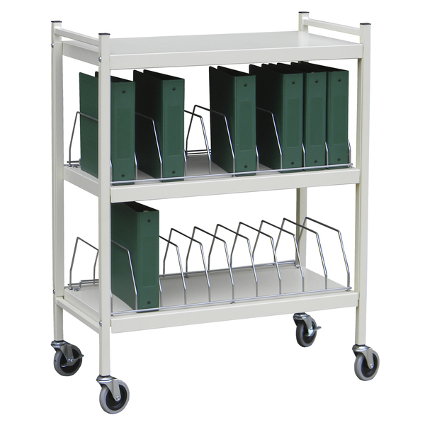 Omnimed Std Vertical Open Chart Rack 3 Shelves 20 Binder Capacity in Beige (70 260002-BG